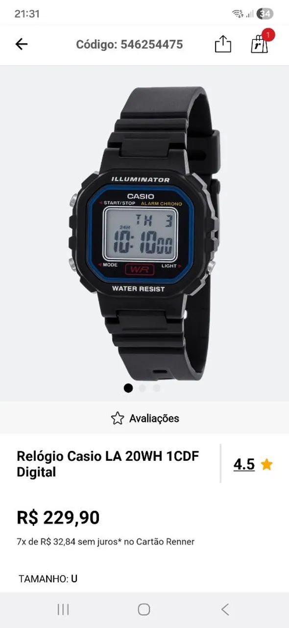 Relógio Cássio LD 20WH 1CDF - Foto 5