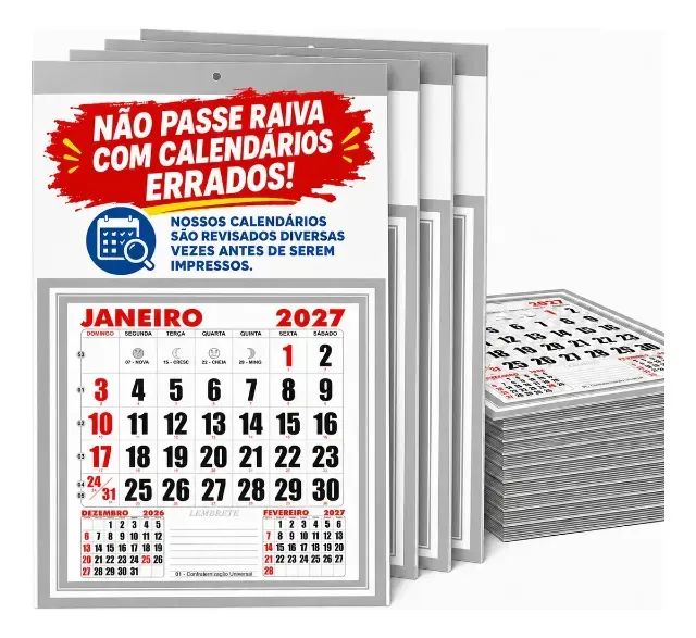 CALENDÁRIOS E FOLHINHAS PERSONALIZADOS 2027 - Foto 3