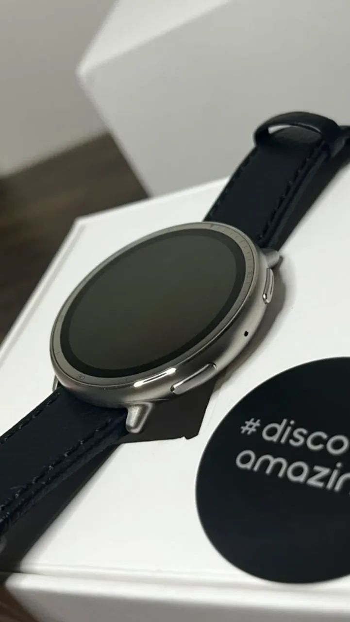 Amazfit ACTIVE 2 Premium Version - Smartwatch A2437 Pulseira couro preta - Foto 2