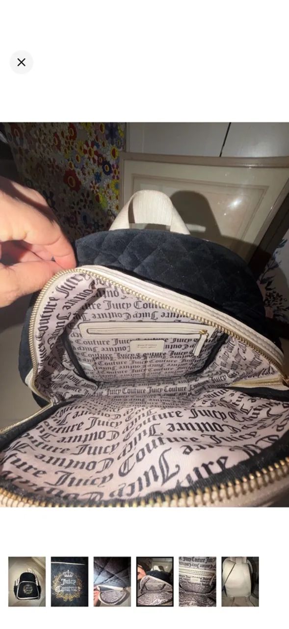 Juice Couture mochila de veludo cotelê. - Foto 2
