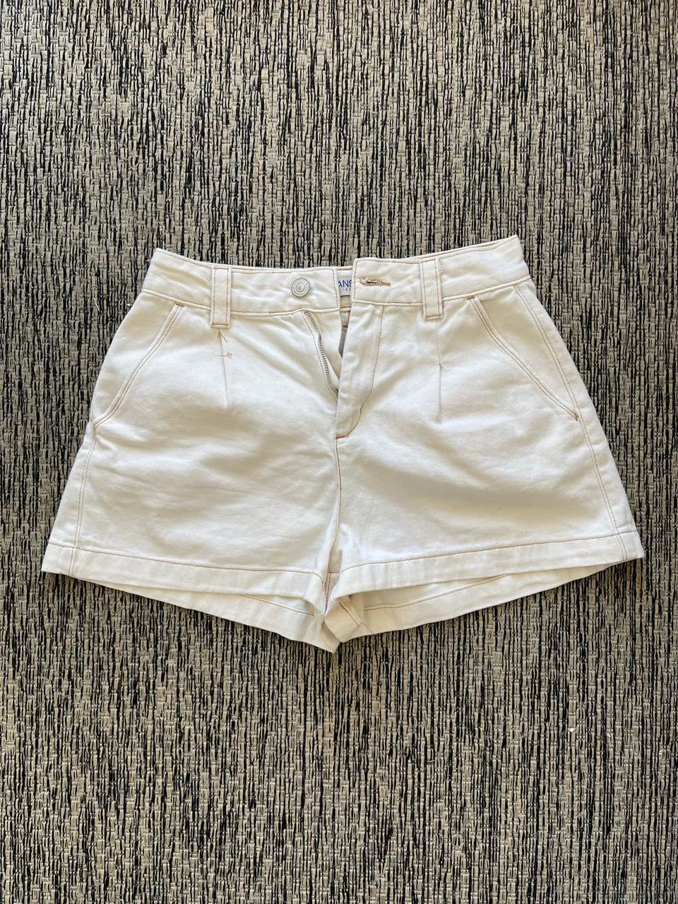 Shorts Jeans Creme Bege - Foto 2