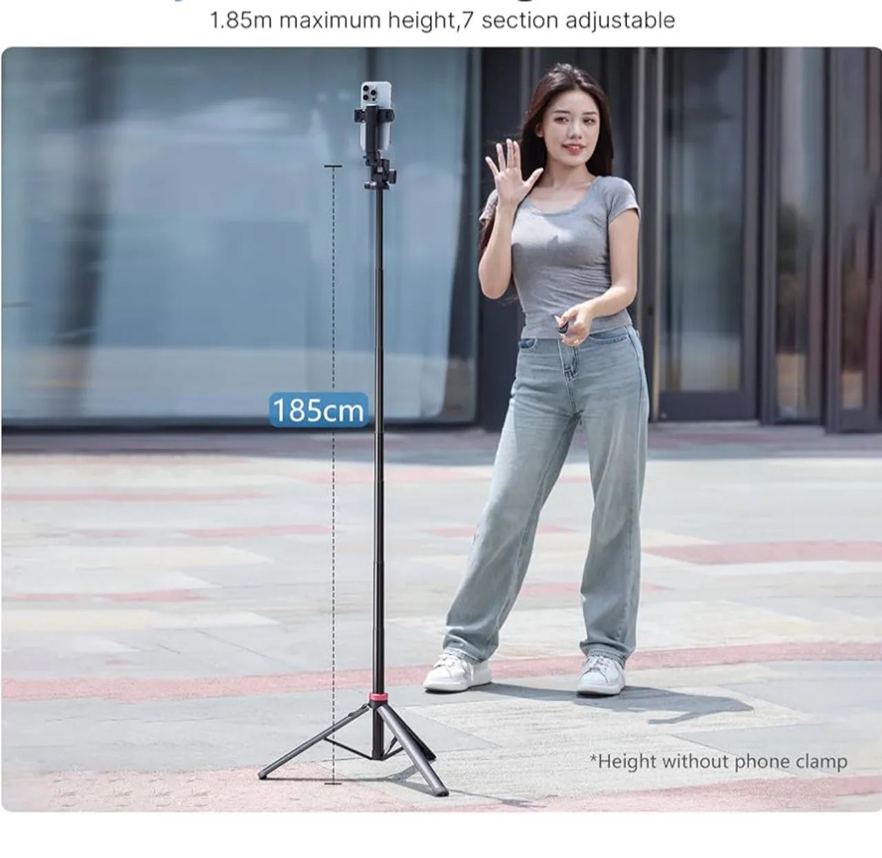 ULANZI MT-78 Tripé Telescópico para Celular/Câmera + Vara de Selfie Bluetooth 185cm. - Foto 2