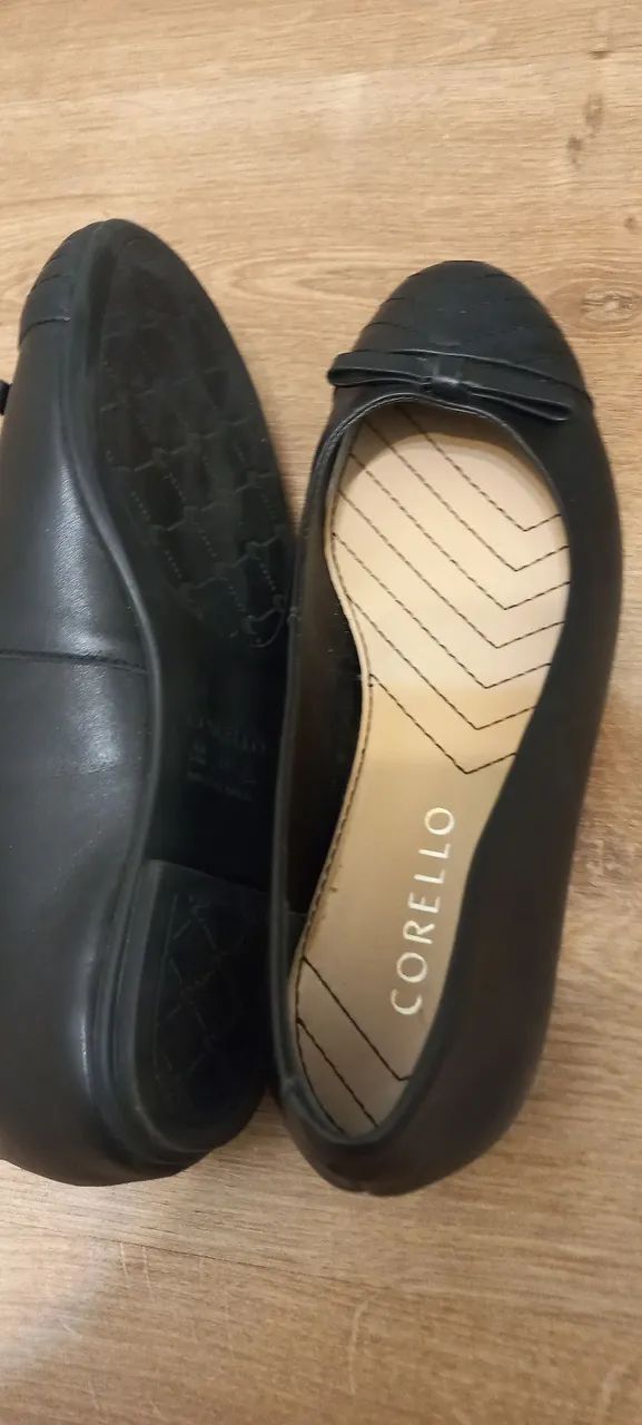 Sapatilha preta de couro - Foto 4
