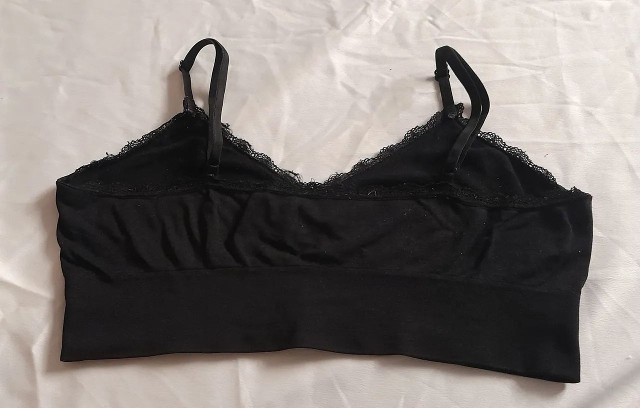 top canelado shein marrom e top preto - Foto 5