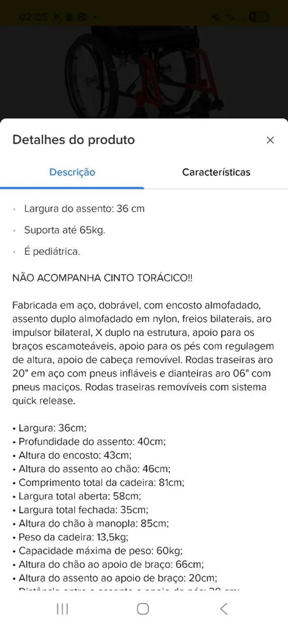 Cadeira de rodas infantil  - Foto 4