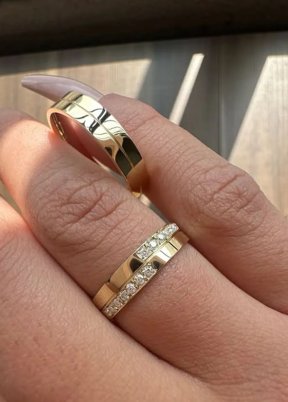 Par de aliança em Ouro 18k 