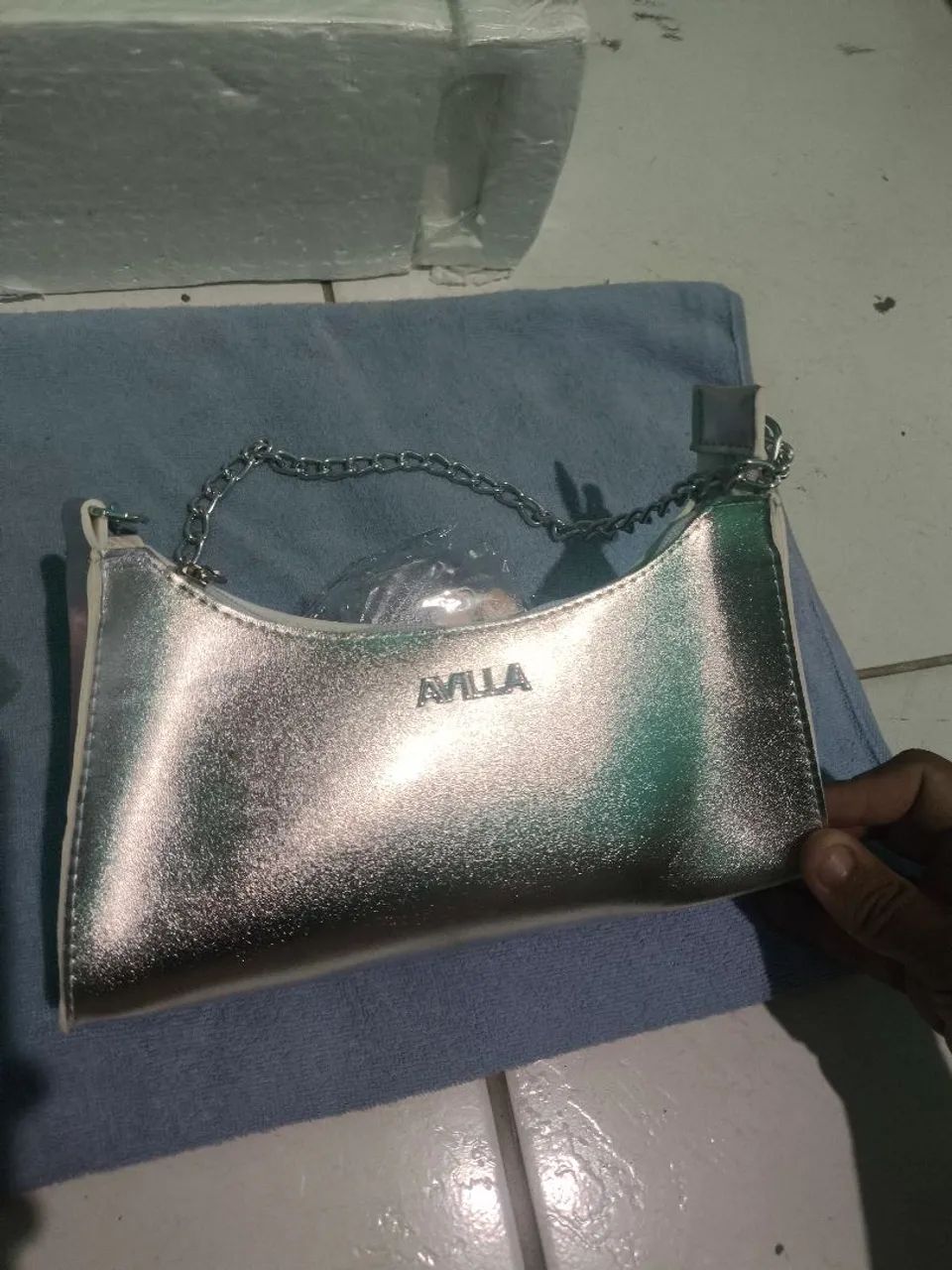 Bolsa feminina prata e dourada