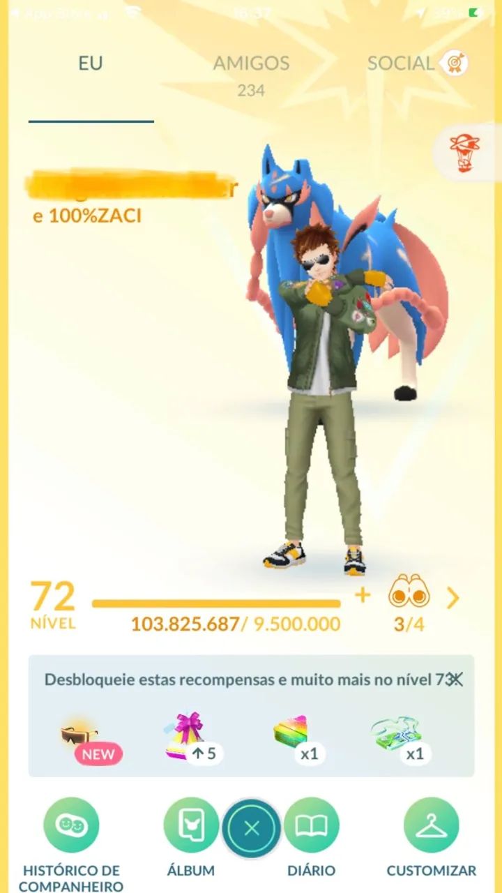 Pokémon GO nível 72