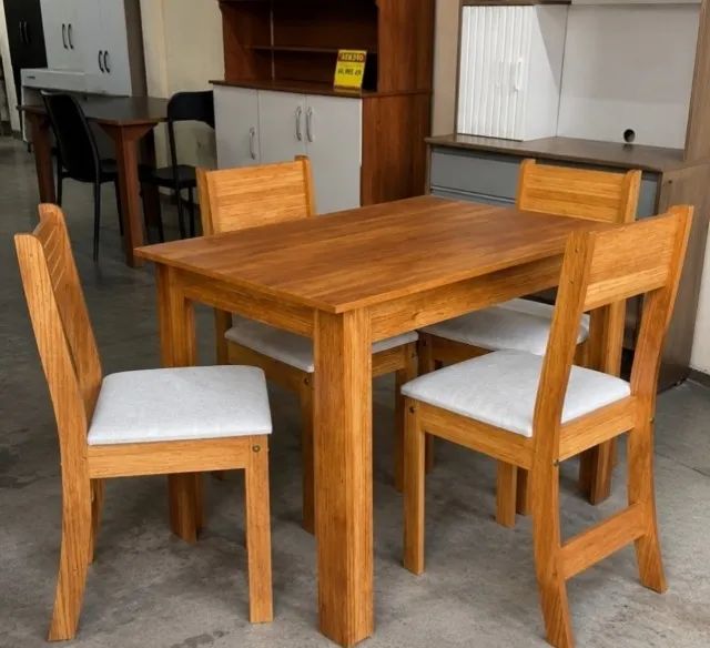 Mesa de Jantar Com 4 Cadeiras (Novo e Entrega em Até 24h)