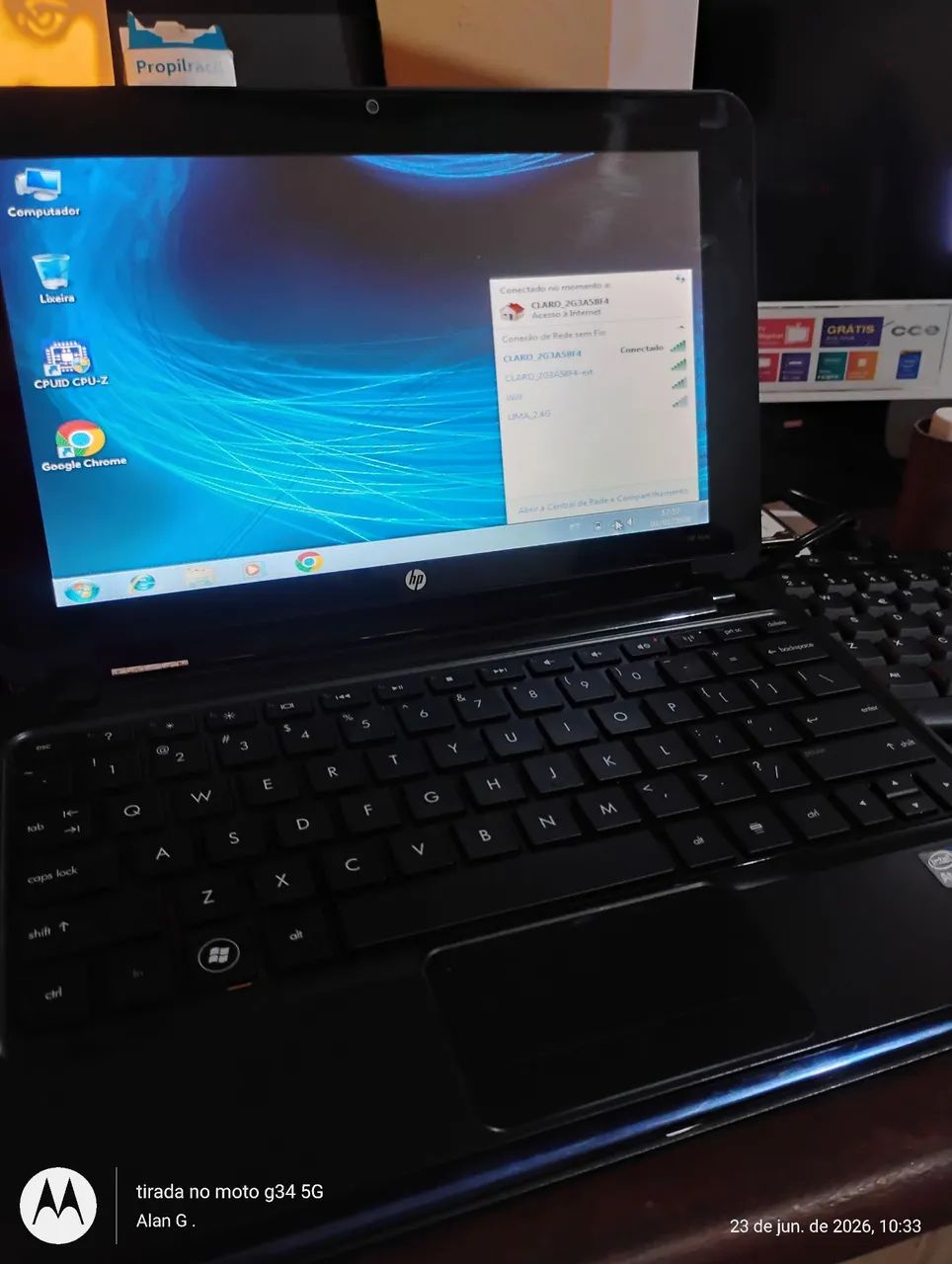 Netbook Hp mini atom   funcionando com detalhes ( ler anúncio)  - Foto 2