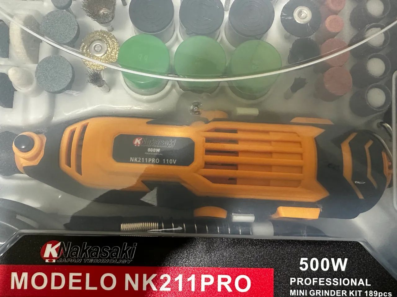 Micro Retífica Nakasaki NK211PRO 500W Kit Completo 189 Peças + Eixo Flexível (110V) - Foto 5