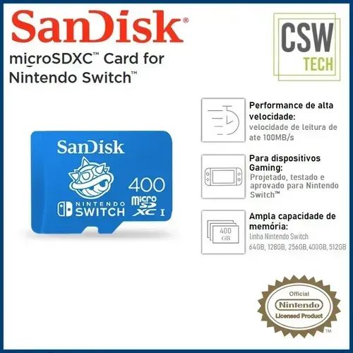 Micro Sd Sandisk 400gb Nintendo Switch Oficial - Foto 2