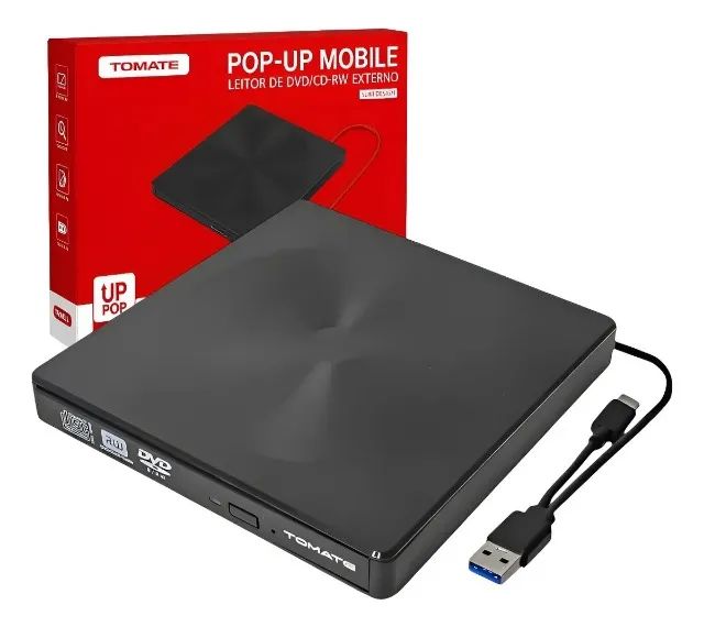 Leitor de CD ROM e DVD Externo