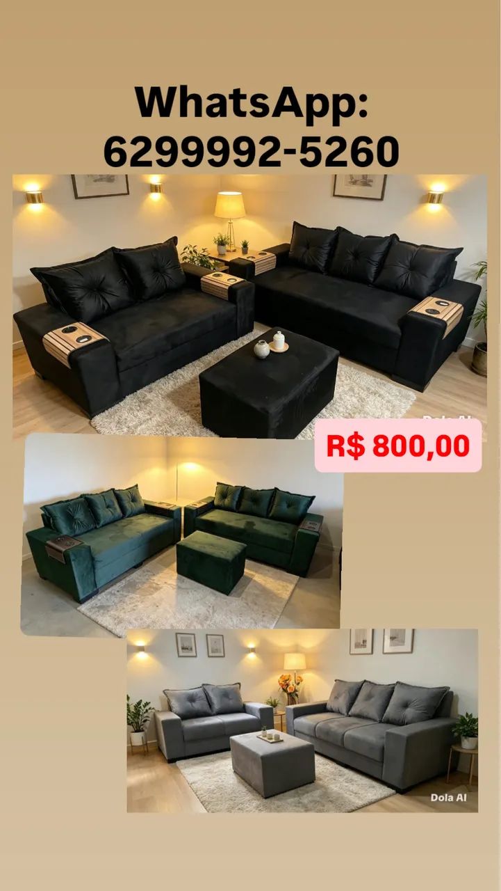 Sofá 2 e 3 lugares Novo ((//))