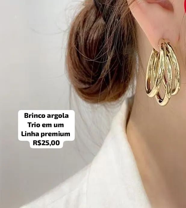 Brinco argola lindo e maravilhoso  - Foto 5