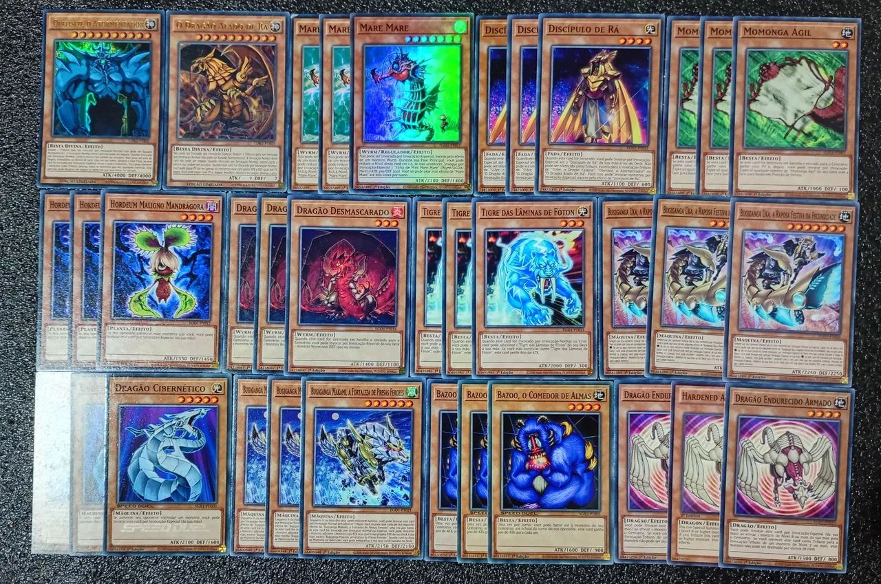 deck Obelisco O atormentador cartas originais de yu-gi-oh