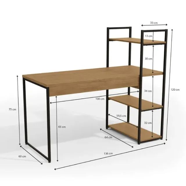 Escrivaninha industrial para quarto   - Foto 2