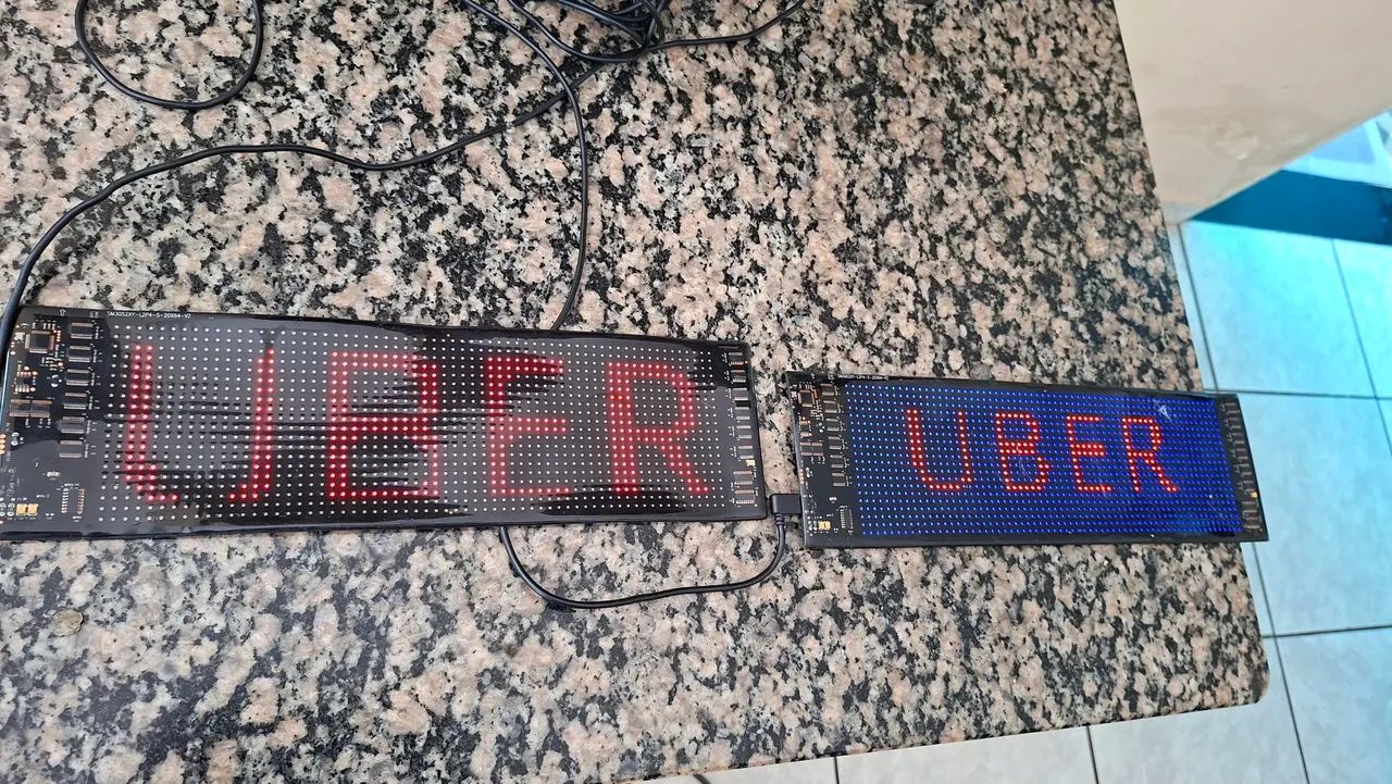 Duas tela led flexível display para carro 10x35cm Usb - Foto 4