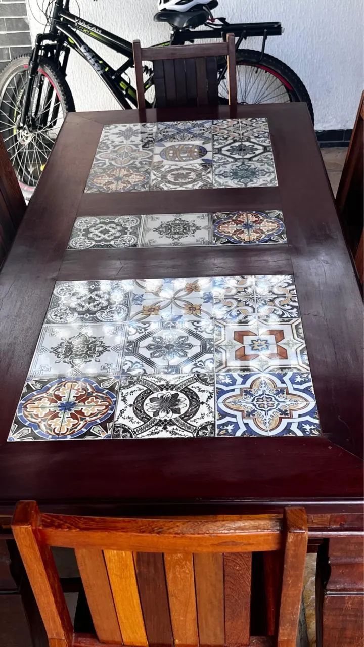 Mesa madeira com 6 cadeiras - Foto 4