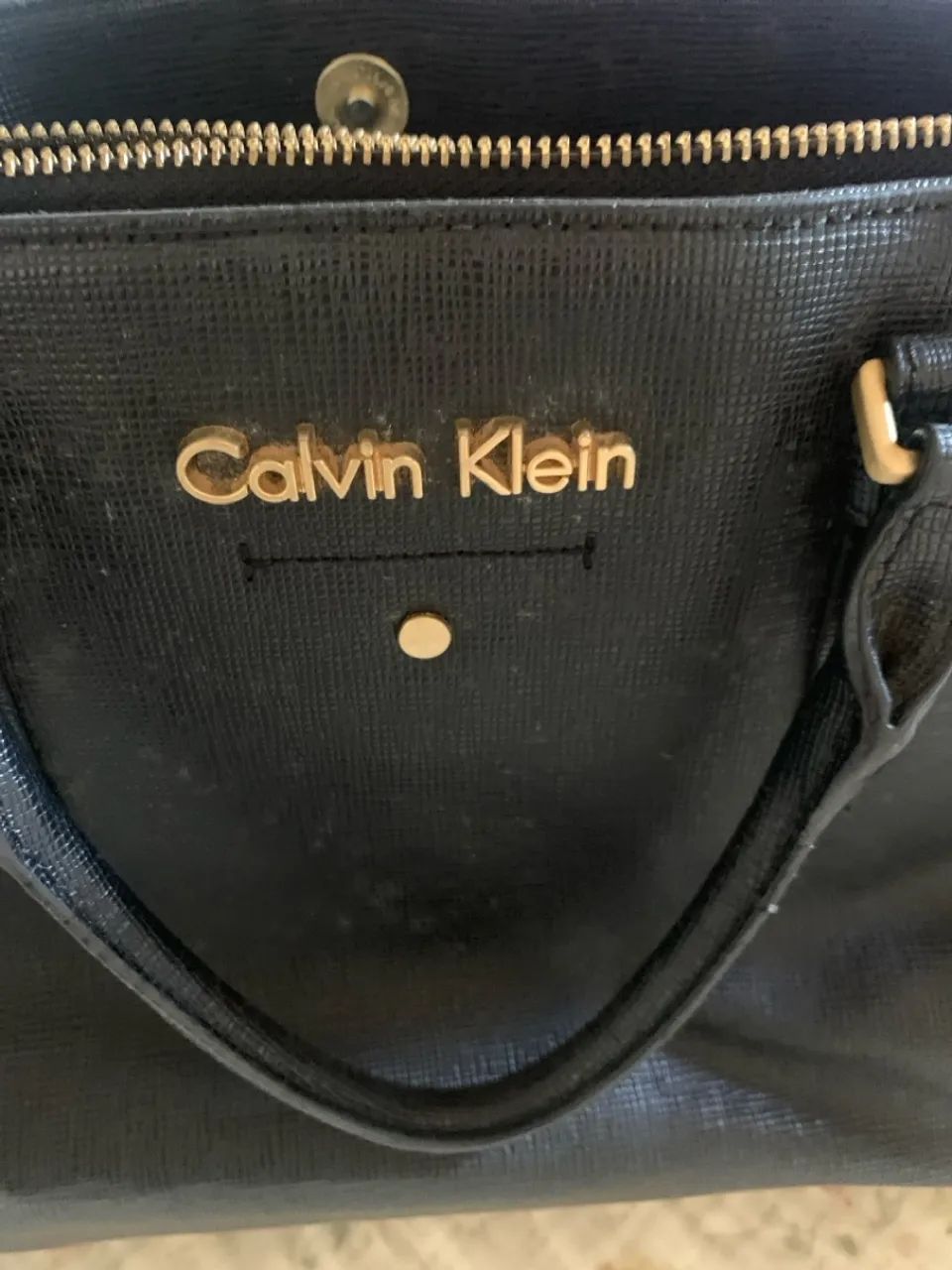 Bolsa  grande preta de couro Calvin Klein  - Foto 2
