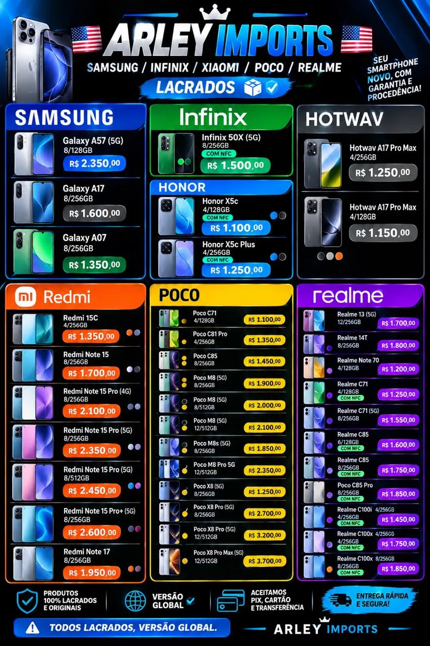 iPhones novos e semi novos e Android 
