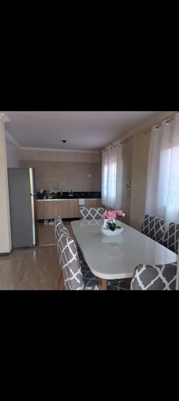 Mesa 6 cadeiras tampo laca branco com vidro 