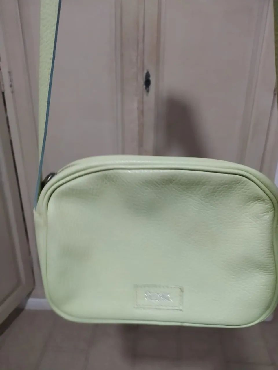 Bolsa de couro verde pistache - Foto 2