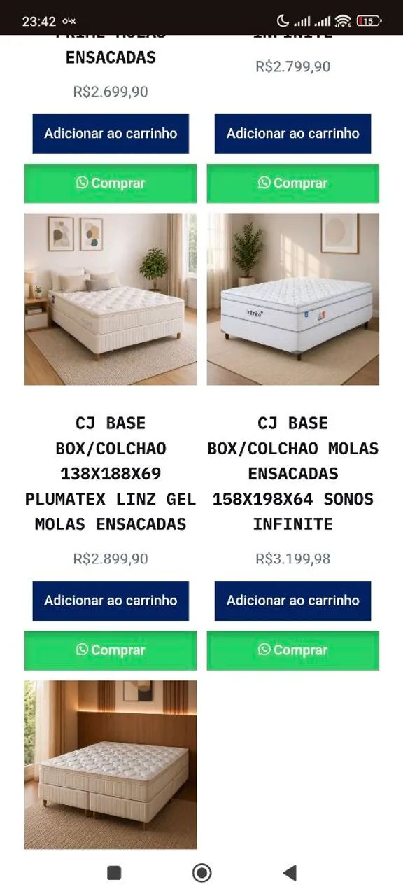 Cama casal solteiro Queen colchão box baú e etc - Foto 2
