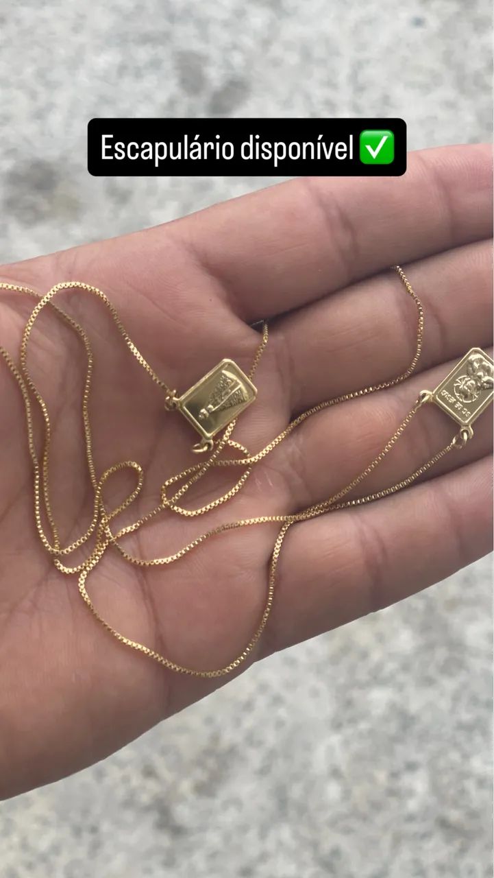 Escapulário banhado a ouro 18 k  - Foto 3
