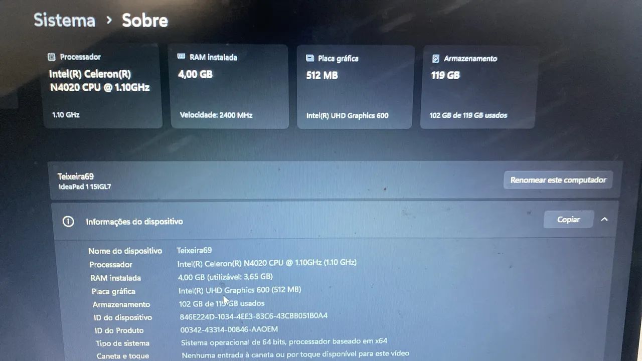 Notebook Lenovo ideapad inter celeron  - Foto 3