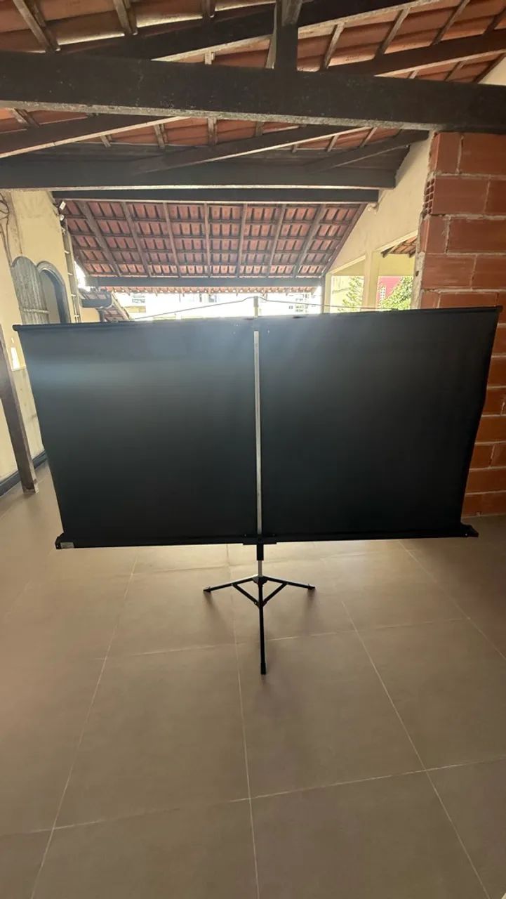 Tela datashow com tripé e capa para guardar - Foto 3