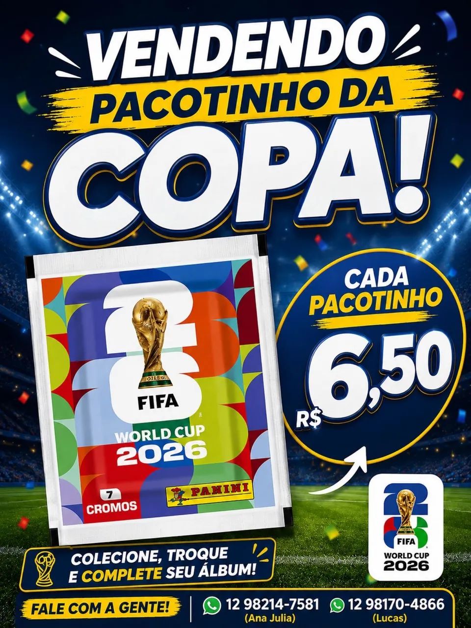 Pacotinho de Figurinha Copa 2026 - Foto 2