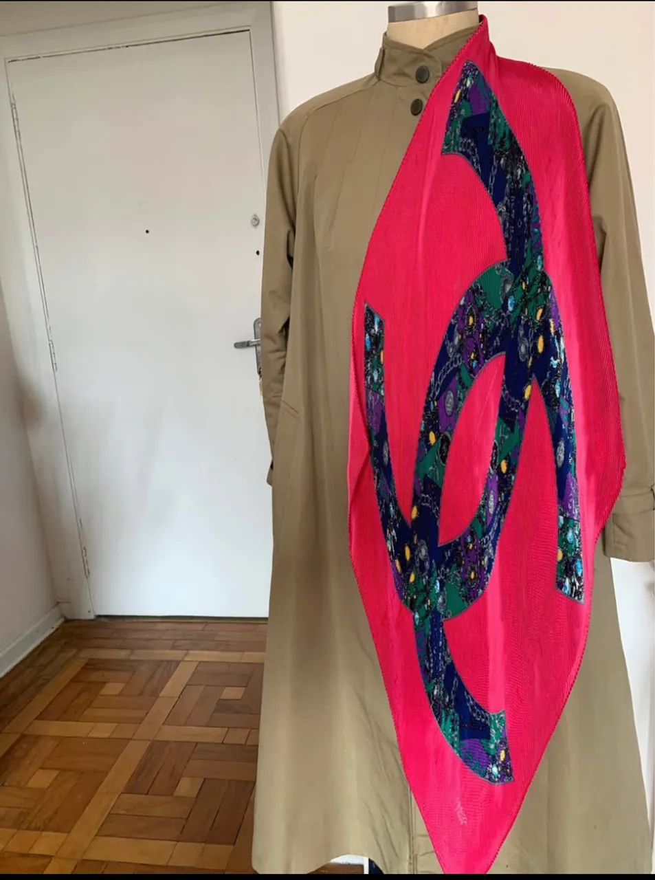 Lenço Chanel vintage plissado  - Foto 3