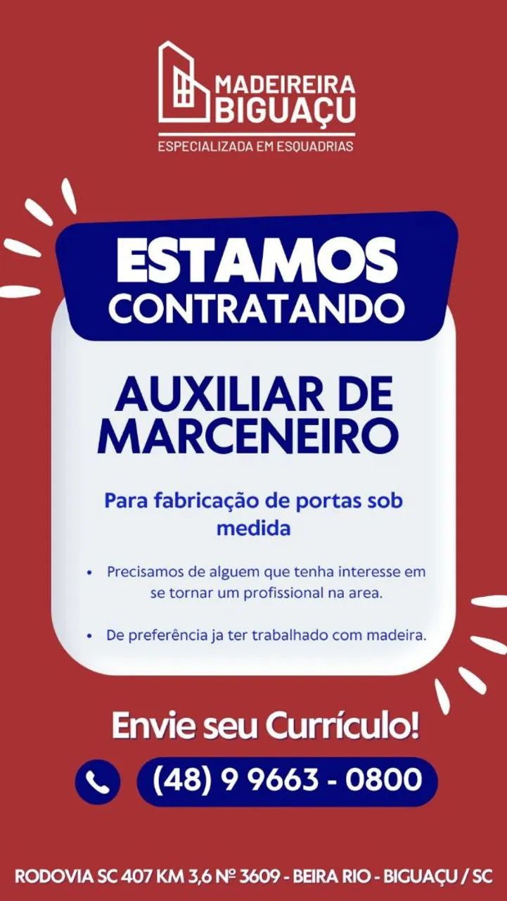 Auxiliar de marceneiro 