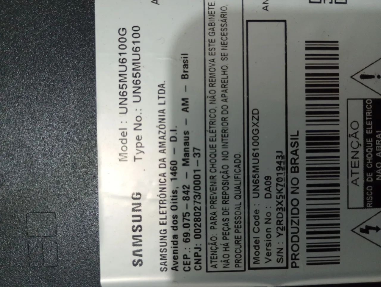 Áudio tv Samsung placa UN65MU6100G - Foto 6