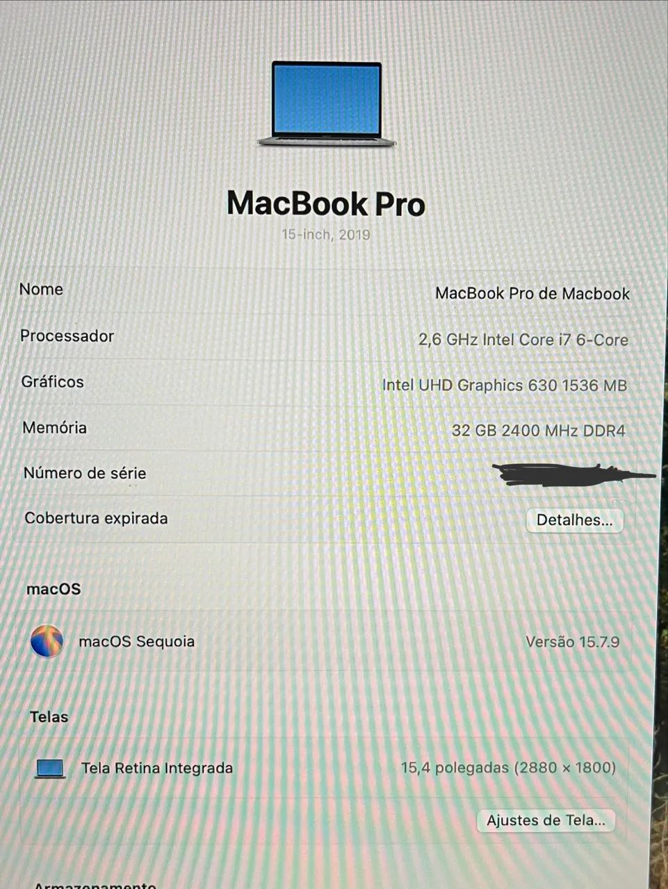Macbook pro 2019 15 pol 32gb RAM - Foto 5