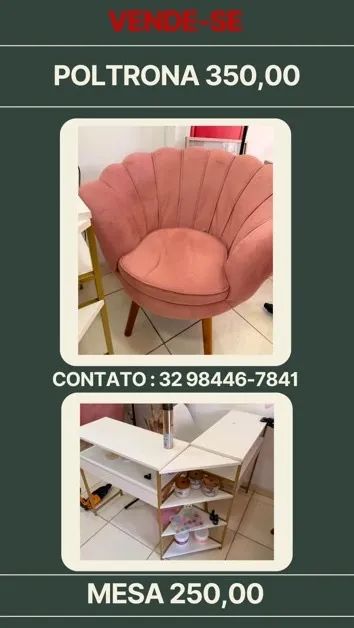 Poltronas e mesas 