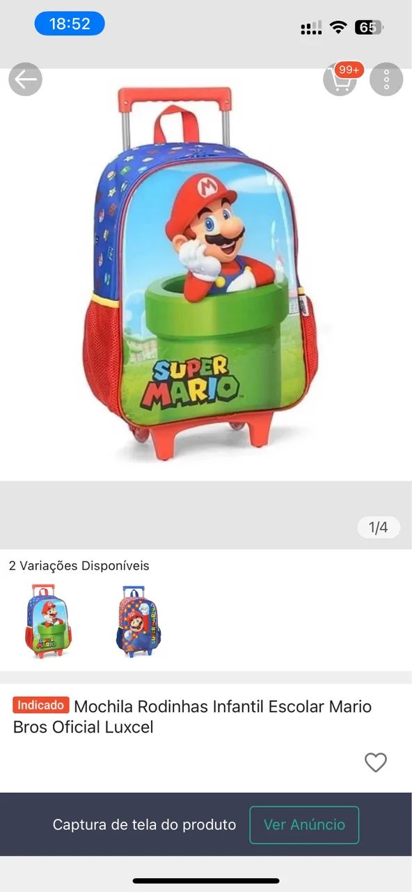 Mochila Mário Bros 