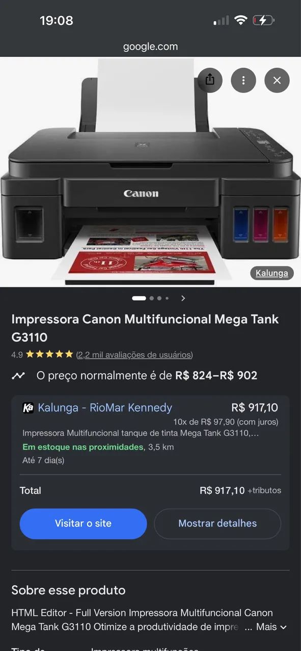 Impressora Canon precisando de manutenção  - Foto 2