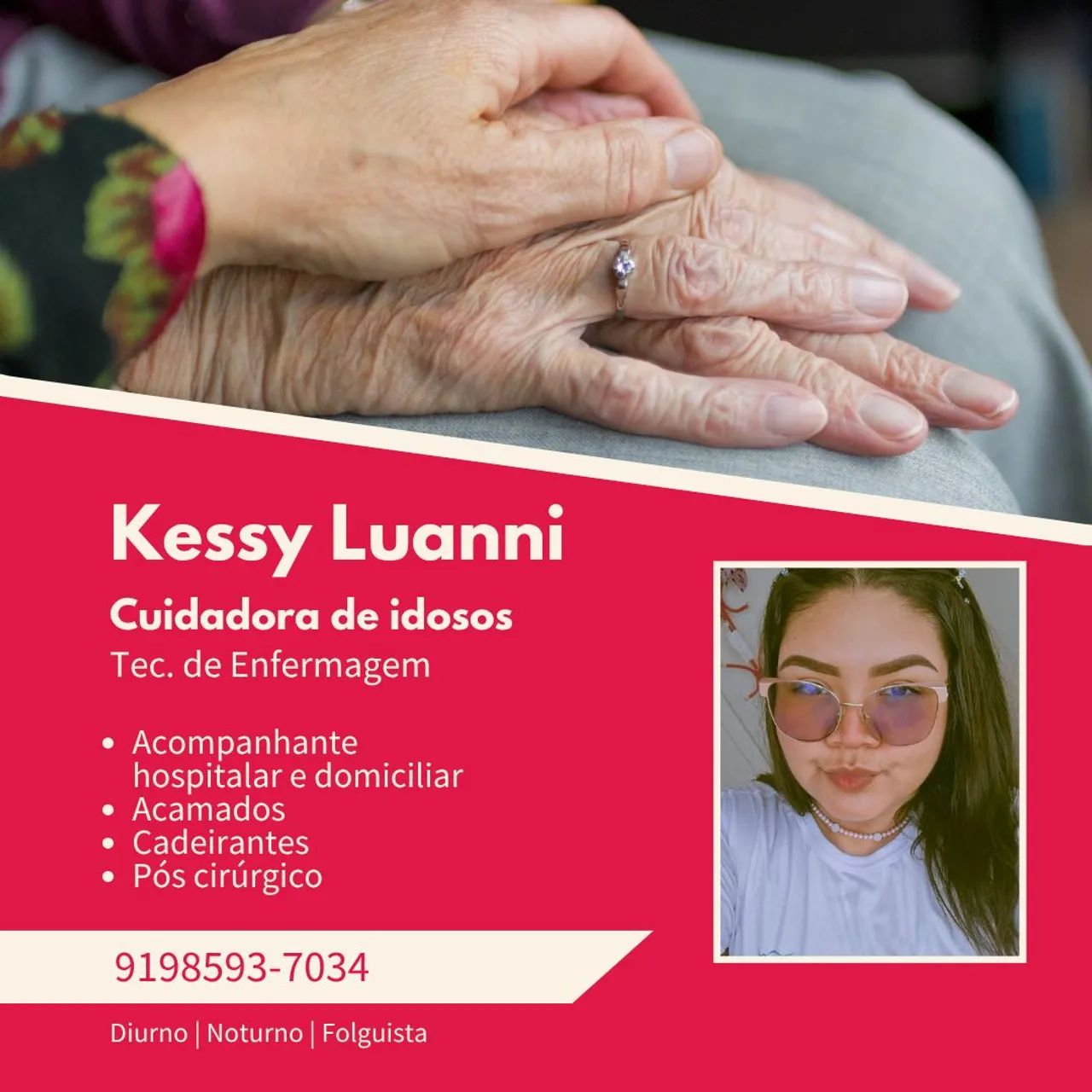 CUIDADORA DE IDOSOS | ACOMPANHANTE HOSPITALAR 