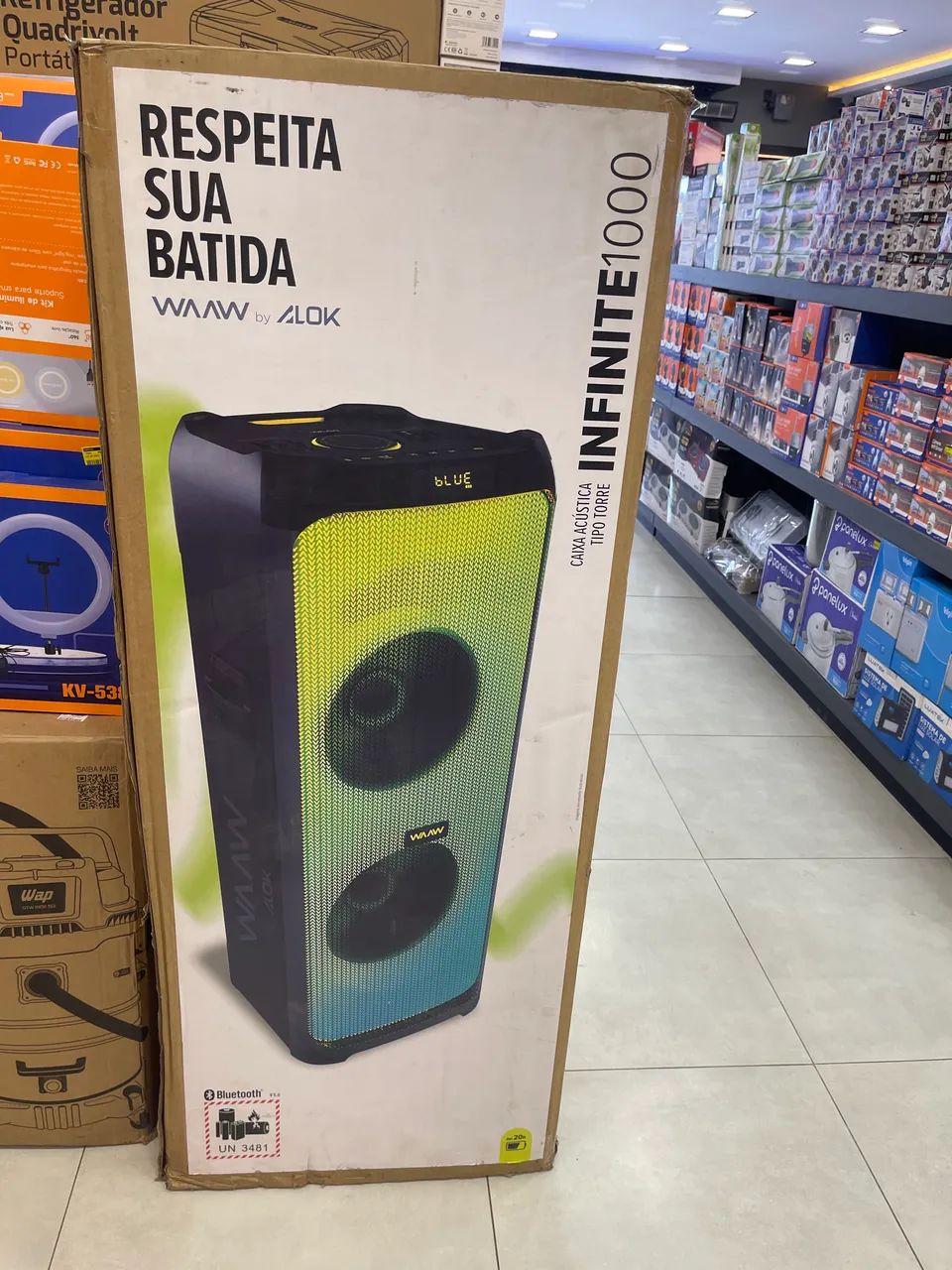 CAIXA DE SOM ALOK COM 1000RMS DE POTÊNCIA COM ATÉ 20H DE DURAÇÃO ? - Foto 2