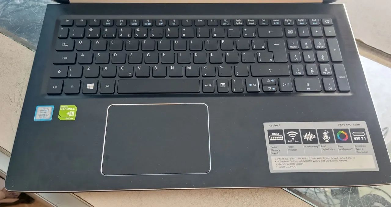 Notebook Acer processador i7 com placa de vídeo 8gb de memória  - Foto 4