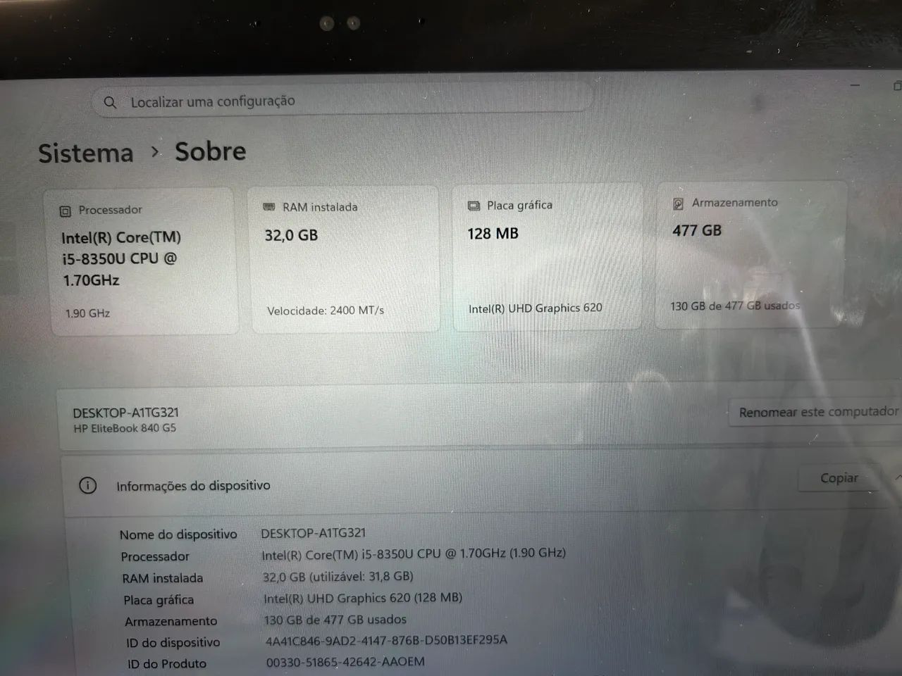 Notebook Notebook Hp Elitebook I5 840 G5  32g - Foto 2