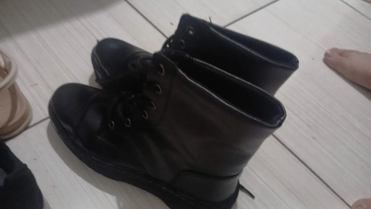 Bota de couro preta  - Foto 4