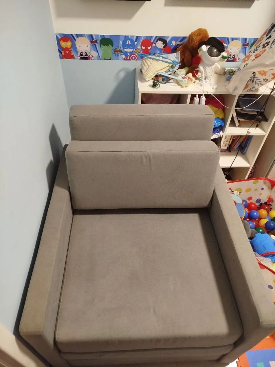 Sofá Cama de Solteiro - Castor Salerno Max Suede Cinza - Foto 3