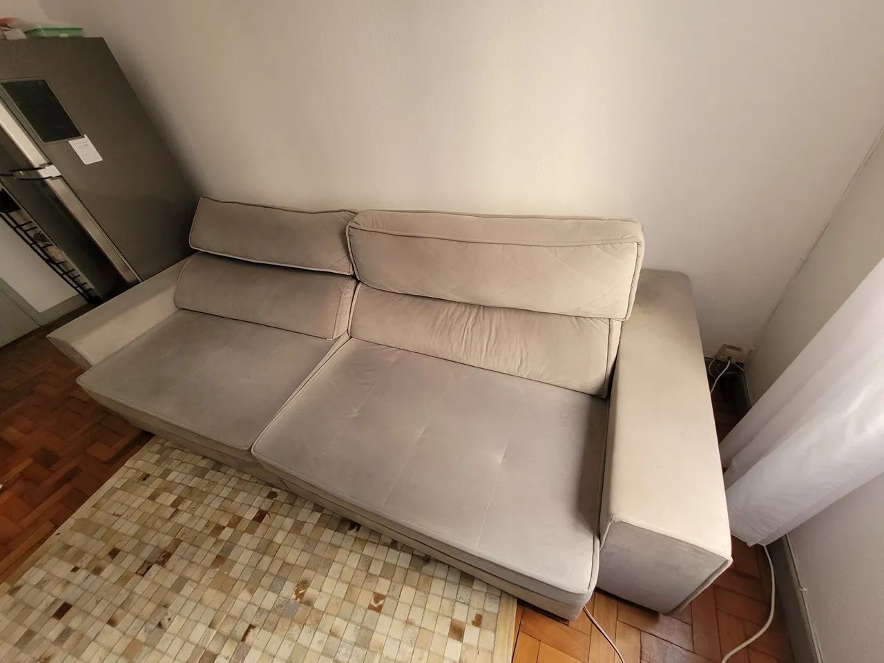 Sofá Retrátil 2.90m Cinza Claro - Sylvia Design - Foto 3