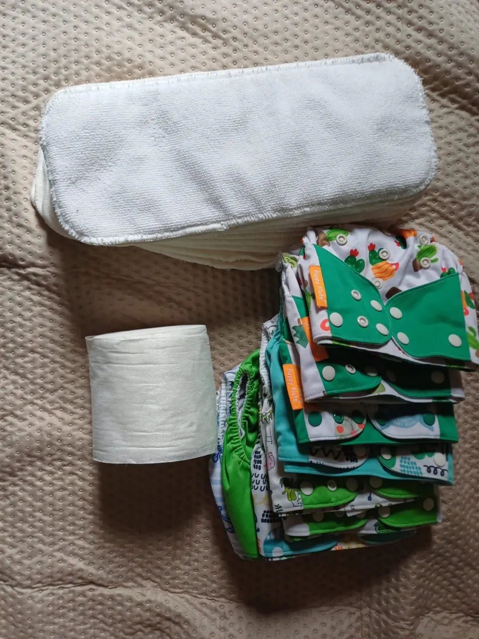 Kit 10 fraldas Ecológicas Happy Flute + 13 Abs microfibra + 1 Liner