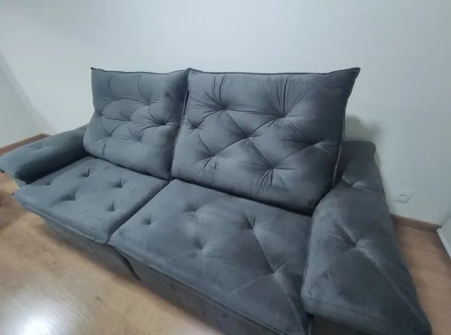 Sofá retrátil e reclinável - 4 lugares - ótimo estado - Foto 3