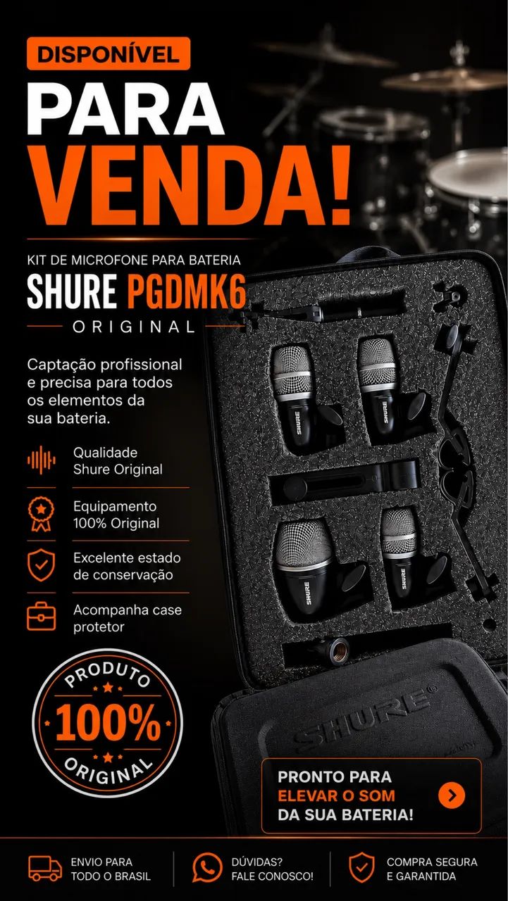 Microfone Bateria Shure
