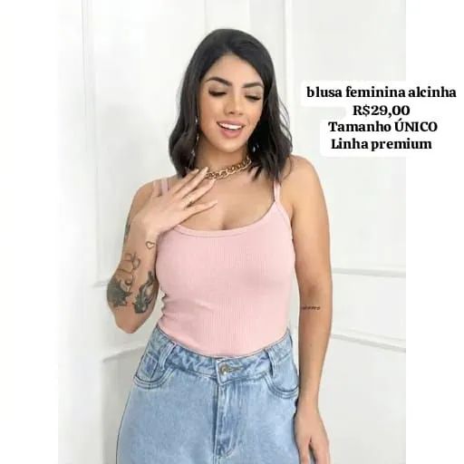 Blusa feminina regata com alça conforto e qualidade - Foto 4